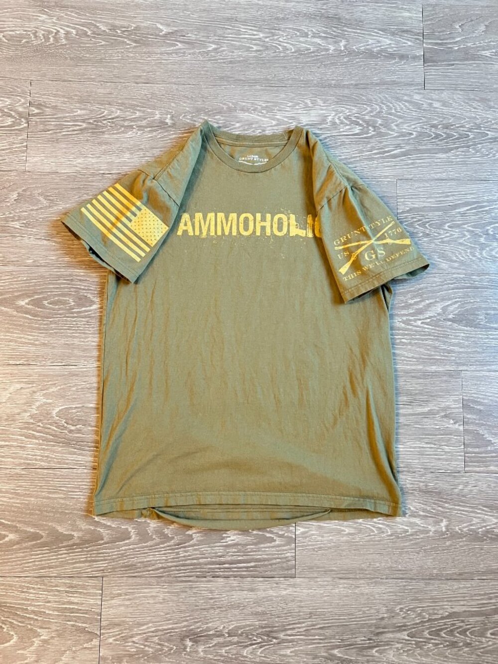 Grunt Style "Ammoholic" T-shirt, Olive Green, Large - Picture 3 of 5